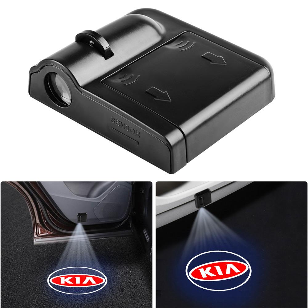 2026 Hot Car Sticker 1/2Pcs Car Stying Logo LED Car Door Magnetic Welcome Light Laser Projector Light for Kia Sportage Rio 3 Sou