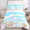 3pcs Rainbow Cinnamoroll Sanrio Design Bedding Set - Includes 1 Quilt Cover and 2 Pillowcases, Comfortable Bedding with Stylish Design for B