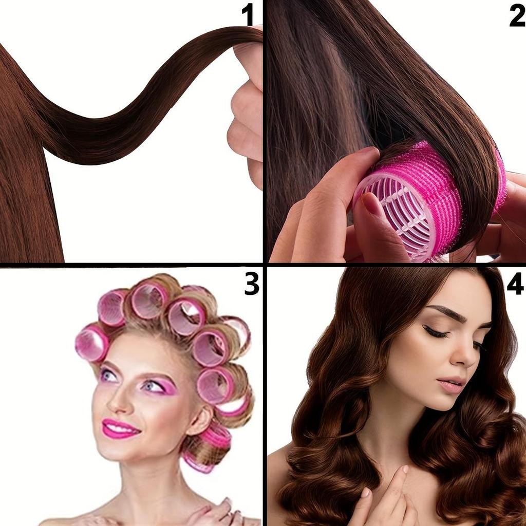 3pcs/Set Self-grip Hair Curling Iron Set, No Heat Hair Curler With Hair Clips, DIY Hair Styling Tools For All Hair Types