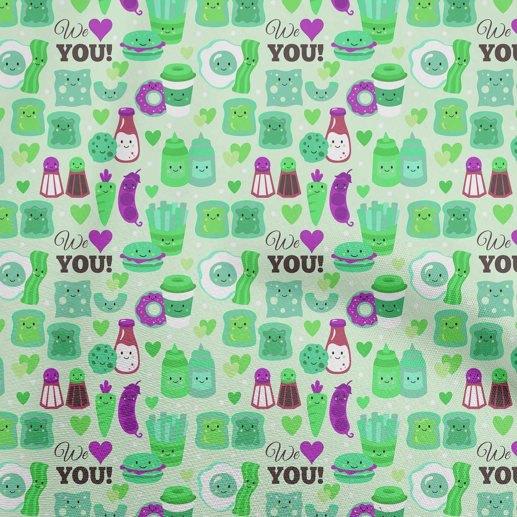 oneOone Cotton Flex Fuschia Pink Fabric Breakfast Sewing Craft Projects Fabric Prints By Yard 40 Inch