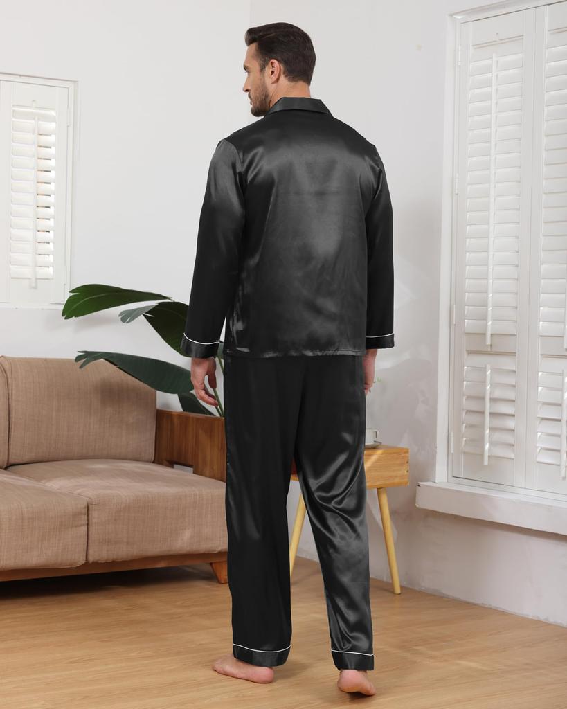 Mcodare Long Top and Bottom Synthetic Gentle on the Relieves Comfortable Loose Perfect for Hospital and More Size Men's Open-Front Pajamas, Sleeves,