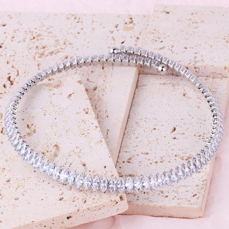 Trendy Tennis CZ Choker Necklace for Women Luxury Dazzling Crystal Iced Out Zirconia Collar Short Chain on Neck Fashion Jewelry