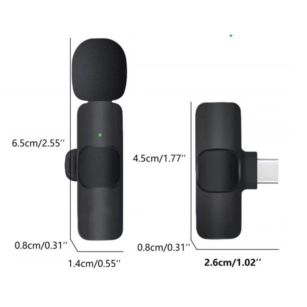 2 In 1 Mini Microphone Noise Cancelling Lavalier Microphone Wireless Microphone Podcast