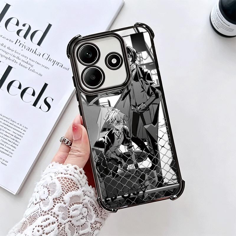 Bungo Stray Dogs Double Black Soft Phone Case For Xiaomi Redmi Note 14 15 Pro Plus 13 12 11S 11T 5G 10 9S 9 Plating Anti-Fall Fu