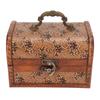 Jewelry Box Classical Clear Printing Texture Bronze Locking Buckle Thickened Composite Wood Retro Portable Jewelry Case