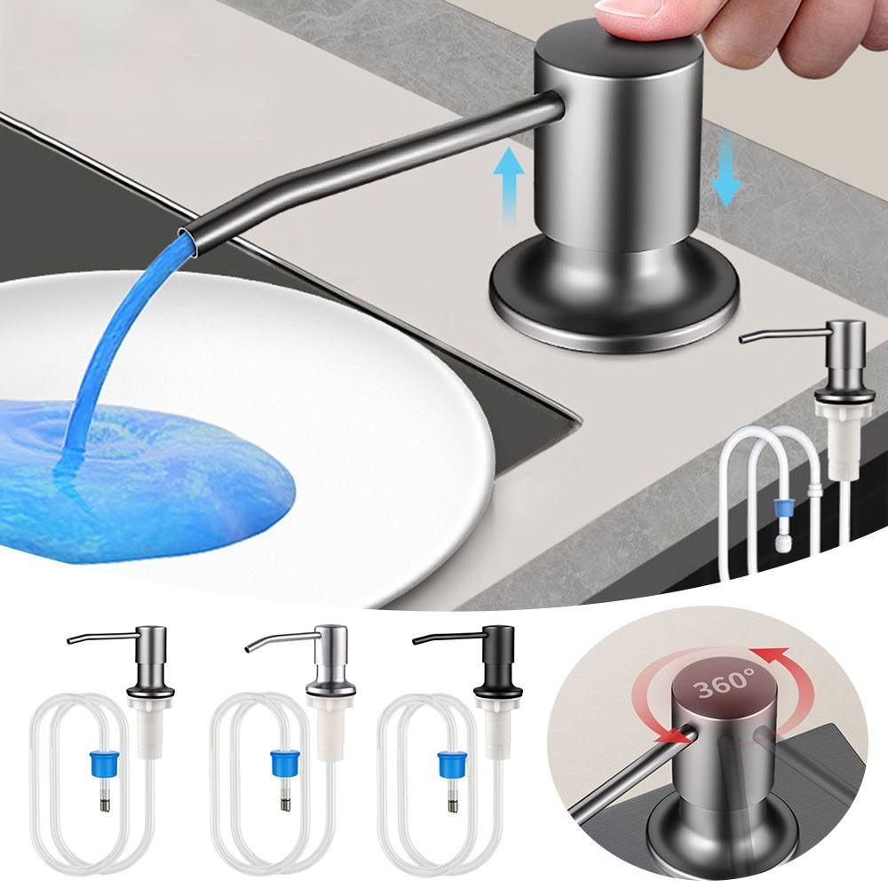 304 Stainless Steel Sink Soap Dispenser Rust-resistant Self-Priming Built In Soap Dispensers Brushed Nickel