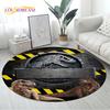 3D Cartoon Jurassic Park Dinosaur Area Rug,Round Carpet Rug for Living Room Bedroom Sofa Decor,Children Play Non-slip Floor Mat