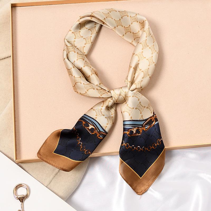 Vysoce kvalitní hedvábný šátek: 70cm Módní dámský čtvercový šátek, Celoroční, Lehký na jaro, podzim, léto, nebo jako stylový doplněk ke košili.