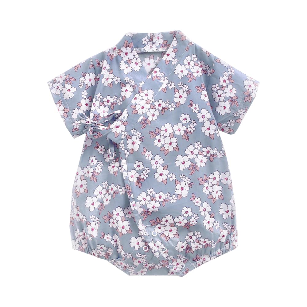 Baby Clothes Newborn Baby Japanese Kimono Yukata Romper Short Sleeve Summer Clothes Coverall Bodysuit Girls Monthly Photo Preparation for Birth Floral