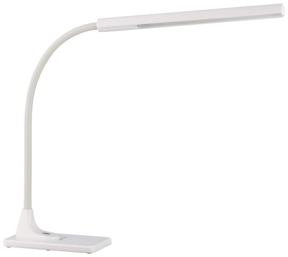 GENTOS LED Desk Light, Eye-Friendly, Tabletop Stand Light, 650 Lumens, White, DK-R170WH