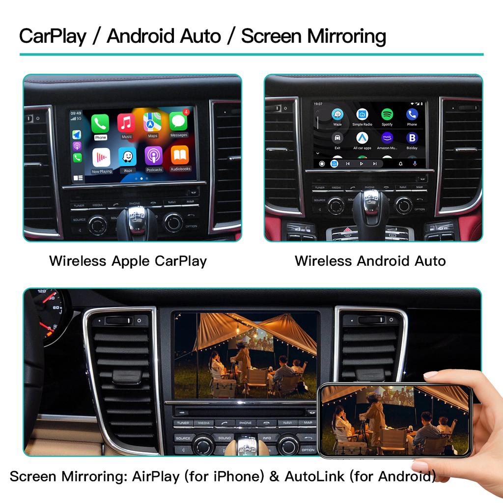 Wireless Carplay Android Auto for Porsche PCM3.1 Panamera Cayenne Cayman Cayman Macan Boxster 911 991 718 Support Reversing Came