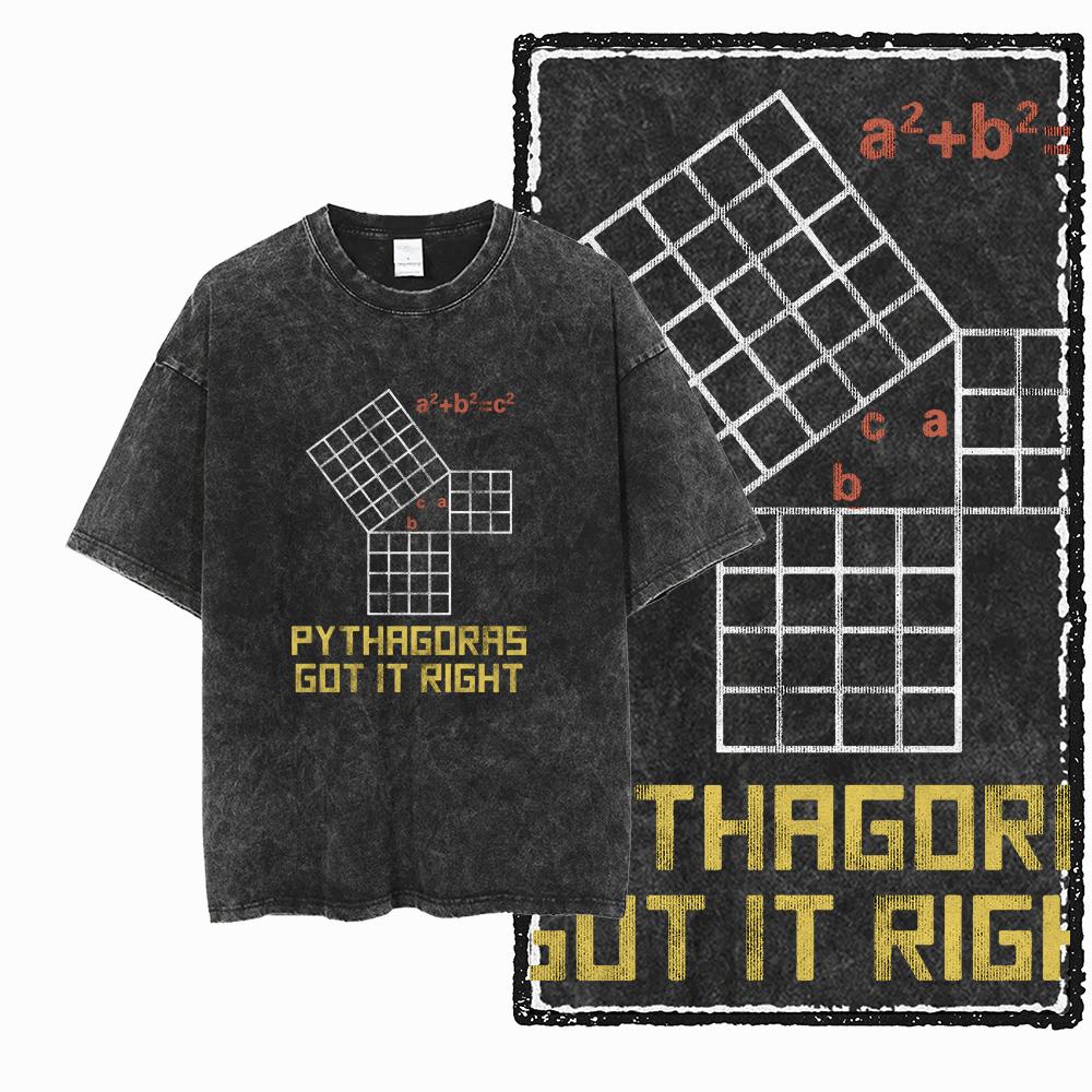 SC MATH THEME PAI Printed Cotton Acid Washed Exclusive Graphic Unisex T Shirt Cool Streetwear Men Tshirts Big Size Tee for men