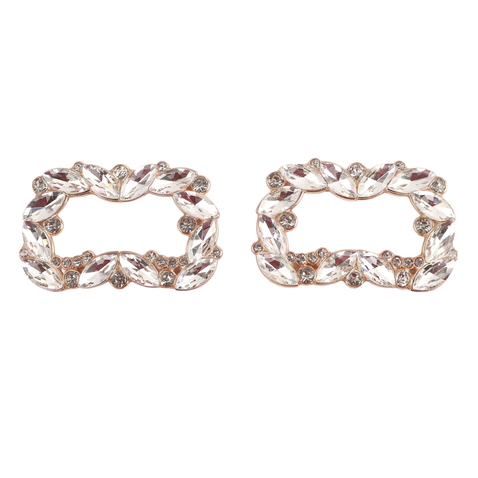 

1Pair Metal Rhinestones Crystal Shoe Buckle for Wedding Party Decoration(#2)