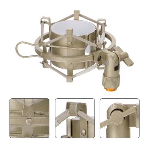 Alasum Mikrofon-Spinne, Metall, Universal 50mm, Antivibrations-, Stoßfeste Halterung mit einstellbarem Winkel