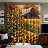 2pcs HD Country Cottage Pastoral Sunflower curtains Yellow tie digital printed curtains Home Decoration style Decorate living