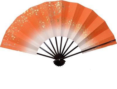 [Shiki No Mai] Dance Fan, Galaxy, 9.5 Inches, Black Lacquered Frame, for Dance (Vermilion)