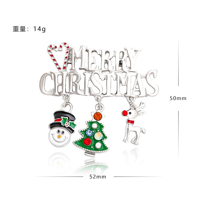 Brooch Christmas Brooch Deer Snowman Christmas Tree Corsage Alloy Diamond Versatile Clothing Accessories