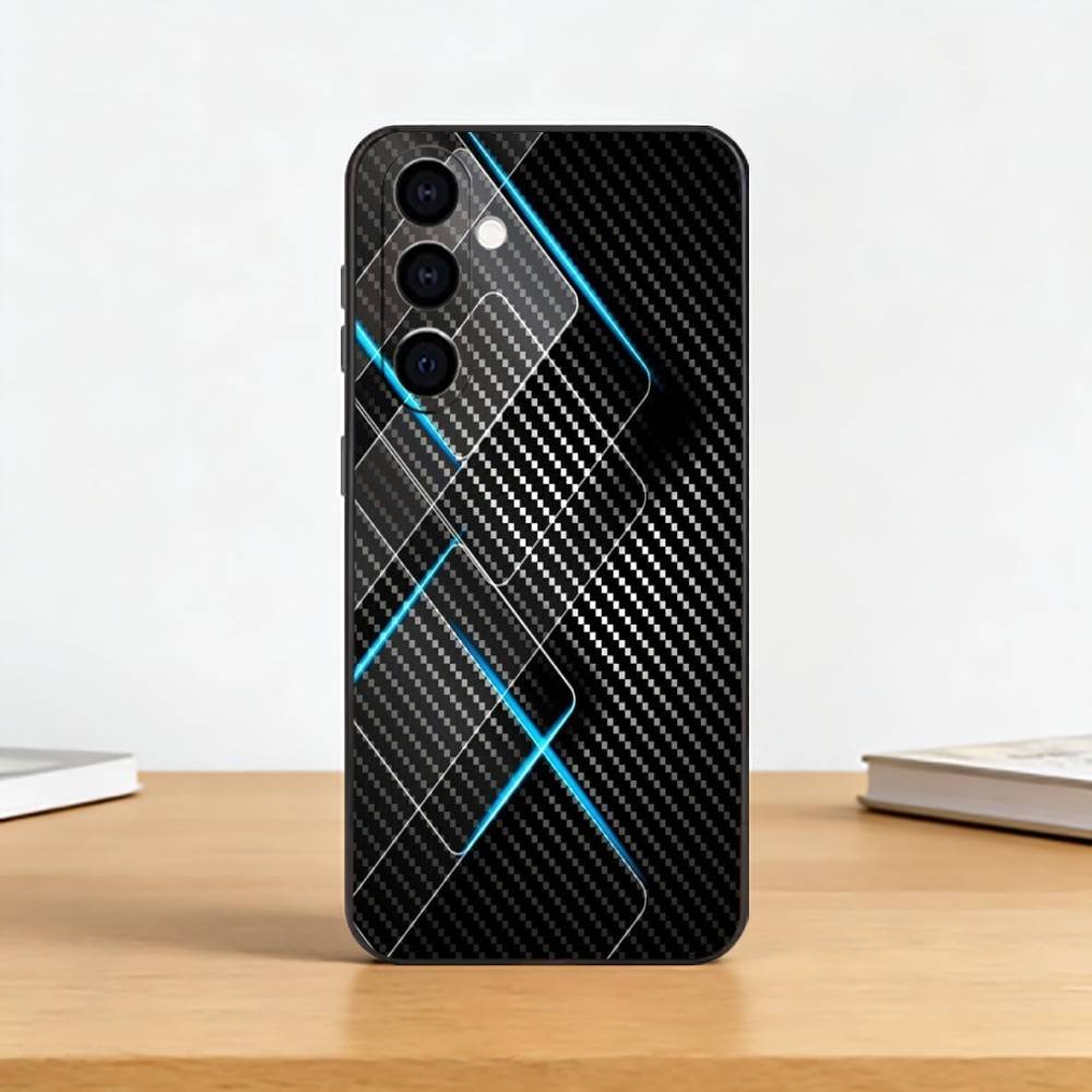 Car Carbon F-fibre Phone Case For Samsung Galaxy A73,A72,A71,A70,A53,A52,A51,Soft Silicone Black Cover