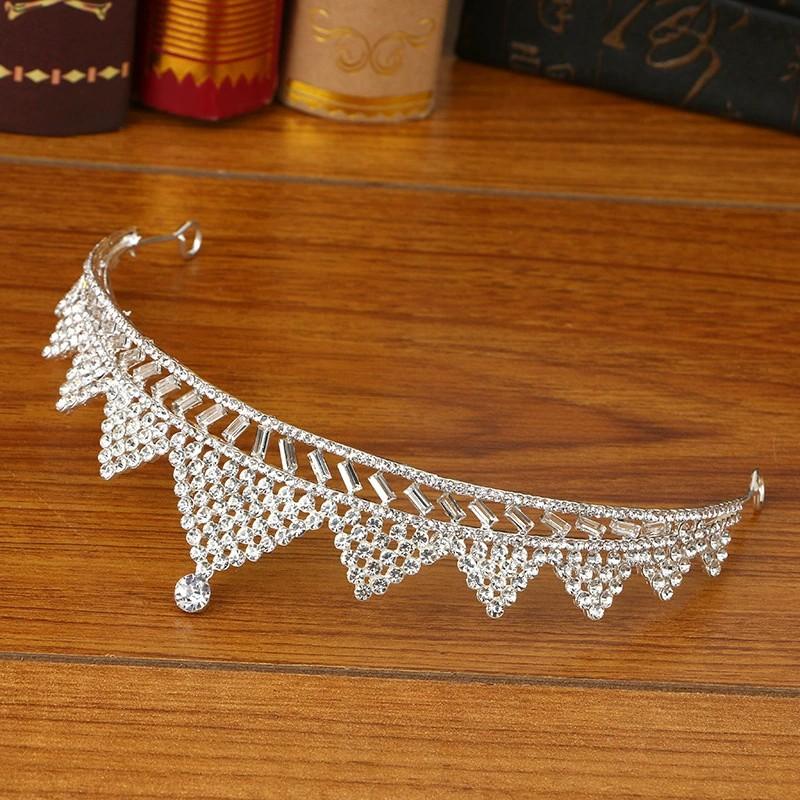 Korunní diadém nevěsta svatební vlasové doplňky Korejské svatební doplňky princezna narozeniny korunka dospělá obruč kamínky do vlasů