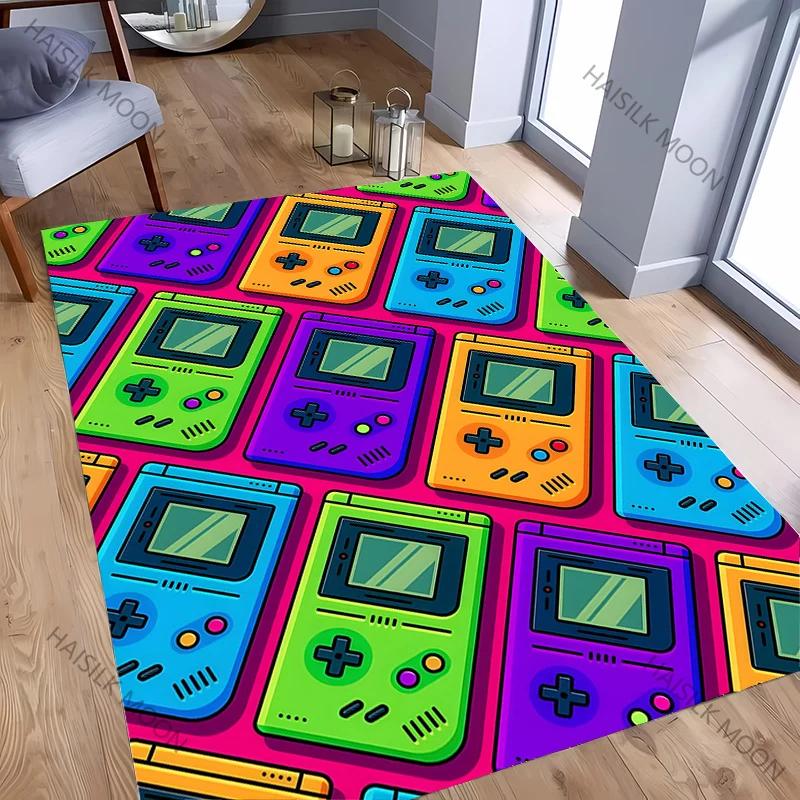 15 Size Cartoon Game Controllers Rugs for Kids Play Mats Children Room Decor Area Floor Mat Anti-skid Carpet for Bedroom Gifts