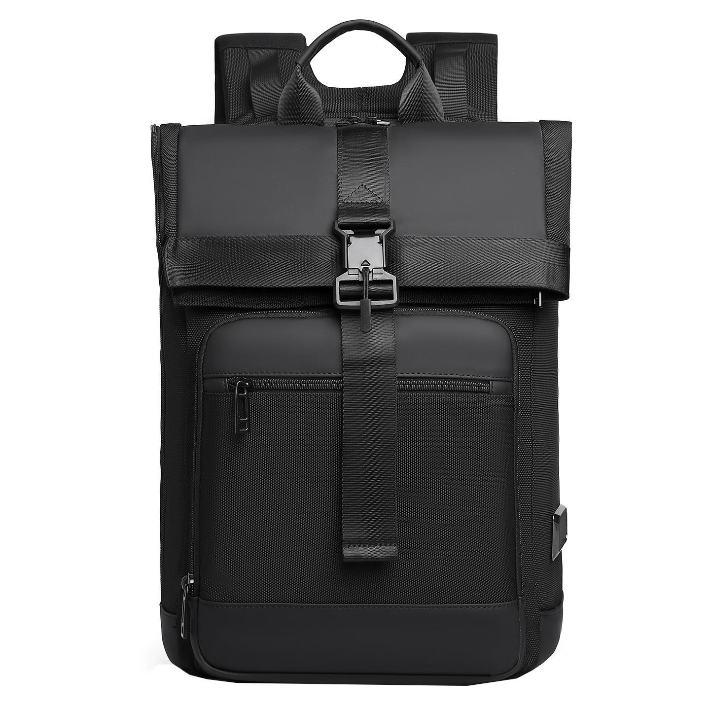 

Нейлоновый рюкзак Сумка для компьютера Повседневный дорожный рюкзак Черный Модный рюкзак Мужской Простой Большой вместимости