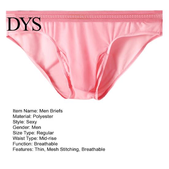 Comfortable Men Briefs Mid-rise High Elasticity Tight Fit Breathable Panties Mesh Stitching Sexy Underwear Solid Color Daily Wear Fine Lines