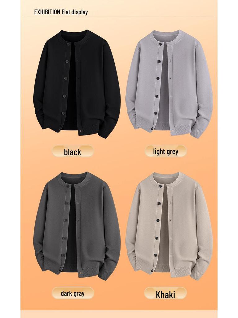 2025 Men's Wool Modal Knit Cardigan: High-End Loose Fit, Casual Autumn/Winter Sweater