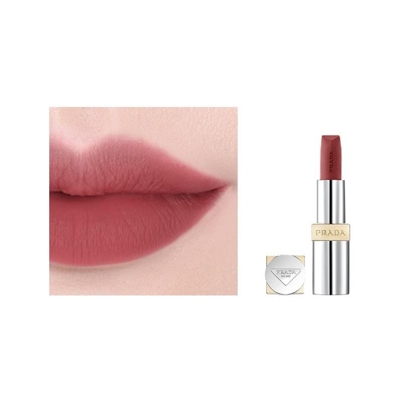Матовая губная помада Prada Ultimate Color Overlay Легкая губная помада Мягкая дымка Косметика P56 Ягодный пудровый Без подарочной коробки или пакета красный