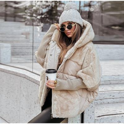 Stitching Cotton Jacket Zipper Jacket Lady Solid Color Down Cotton Winter Women Jackets Fashion Casual Style Cotton Clothes