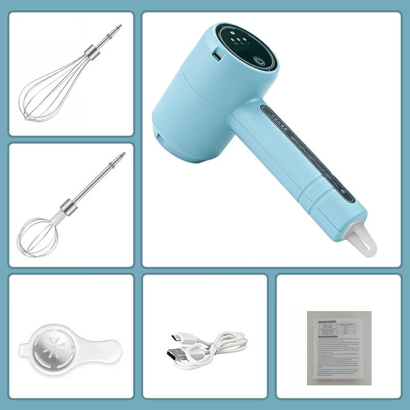 

1Pcs Electric Whisk Stirrer Milk Frother Food Processor Portable 3-Speed Whisk Cake Baking Kitchen Tools синий