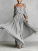 Women's Light Luxury Off-the-Shoulder Spaghetti Strap Maxi Dress