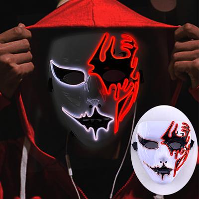 Masque de Purge d'Halloween, masque lumineux à LED, masque de mascarade effrayant à LED, masque de cosplay pour homme et femme, cadeau d'Halloween, accessoires de maison hantée