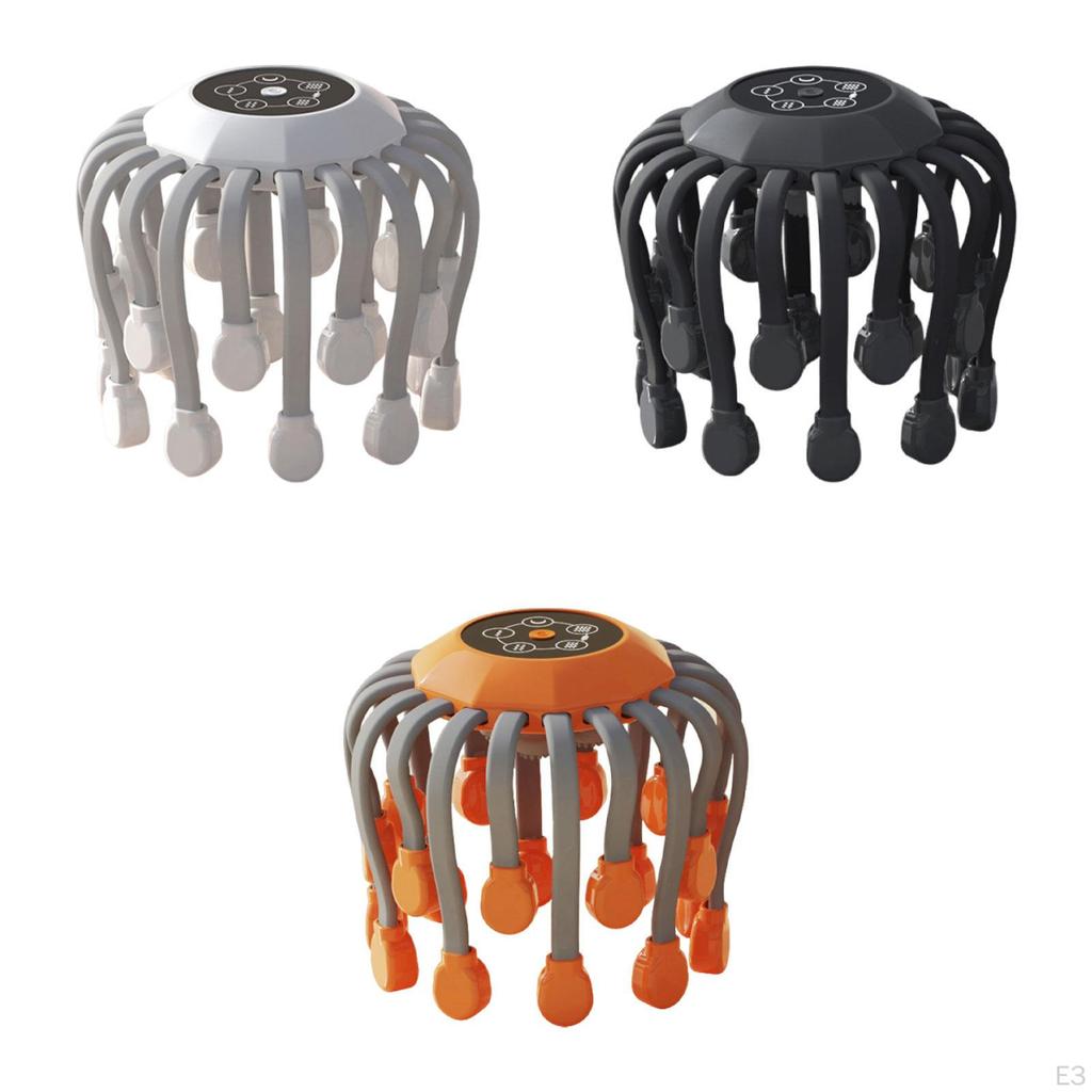 Head Massager Easy Use Gift Relaxation 5 Adjustable Modes Soft Octopus Claws