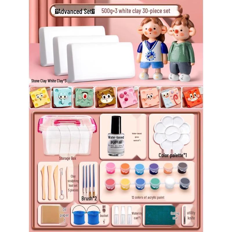 Stone Clay DIY Kit: Lightweight Polymer & Plaster Clay for Handmade Sculptures