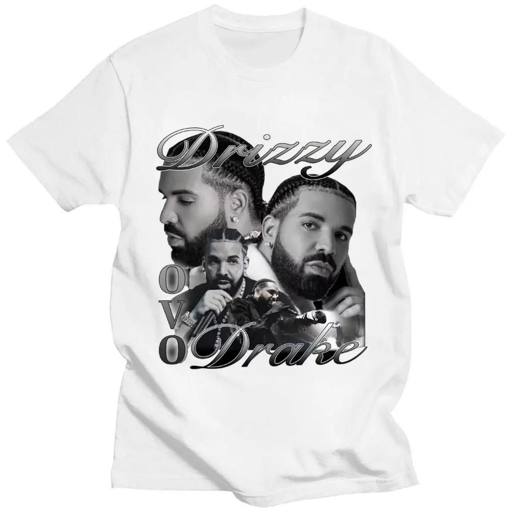 Rapper Drizzy Drake Print T-shirt Men 100% Cotton Oversized Vintage Short Sleeve T-shirts Hip Hop T Shirt Streetwear Tops