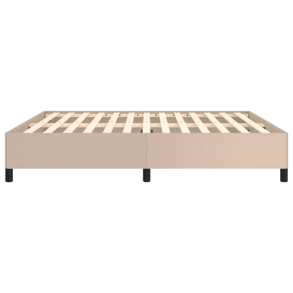 Vidaxl Bed Frame, Color Cappuccino, 160X200 Cm, Faux Leather
