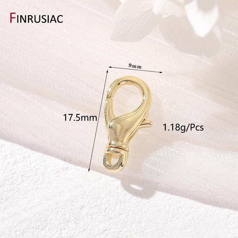 14K Gold Plated Brass Heart Shape Spring Clasp Connector Clasp For DIY Bracelet Necklace Handmade Jewelry Making Findings