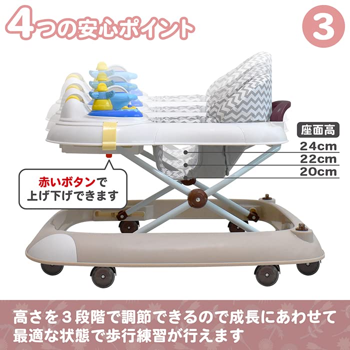 JTC BABY Teku Teku Walker Baby Walker (Pink)