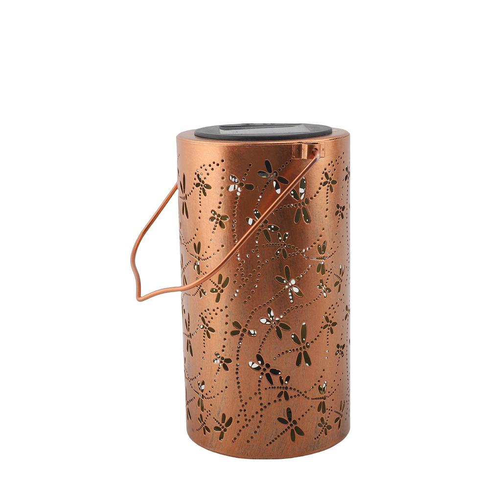 Outdoor Solar Lantern Hollow IP55 Water Proof Metal Hanging Solar Light Garden Decor for Patio Porch Balcony Yard Deck