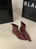 Pointed Korean Version of Short Boots Women's Sleeve Square Heel Women's Boots Thick Heel Thin Boots Niche Design High Heel Martin Boots