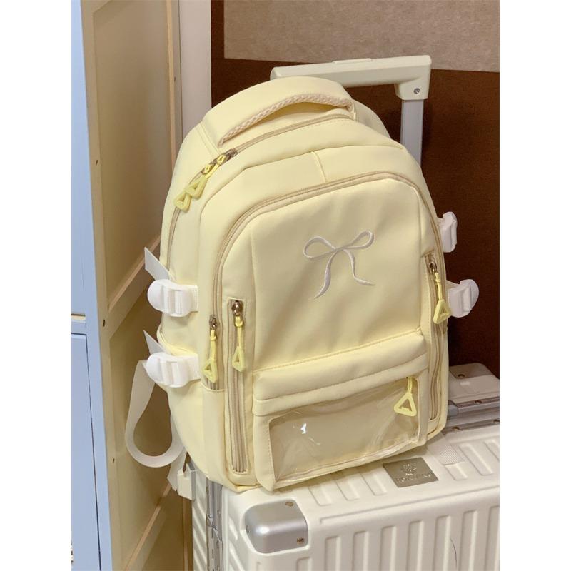 Wind High Value Versatile Girl Small Schoolbag Large Capacity Small Junior High School Student Embroidered Bow Backpack