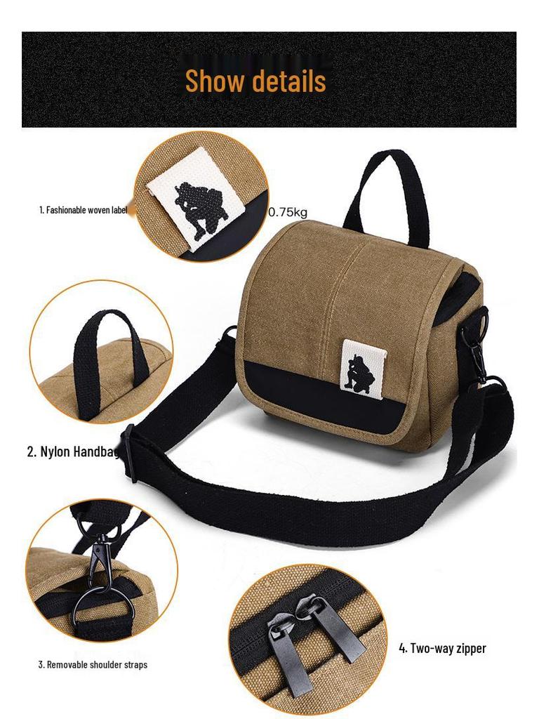 Sony Fujifilm Canon Nikon Retro Camera Shoulder Bag for Mirrorless & DSLR - Unisex Portable Design