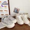 Campus Style Platform White Shoes Children 2025 New Popular Casual Sports Shoes Versatile Chic Shoes Bread Shoes