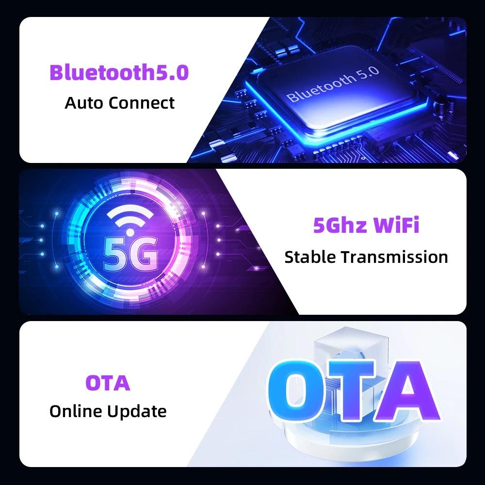 Wireless Carplay Adapter for Android iPhone Auto 2 in1 Wired to Wireless AI Box USB Connection for Volvo Benz Mg Kia Chery VW