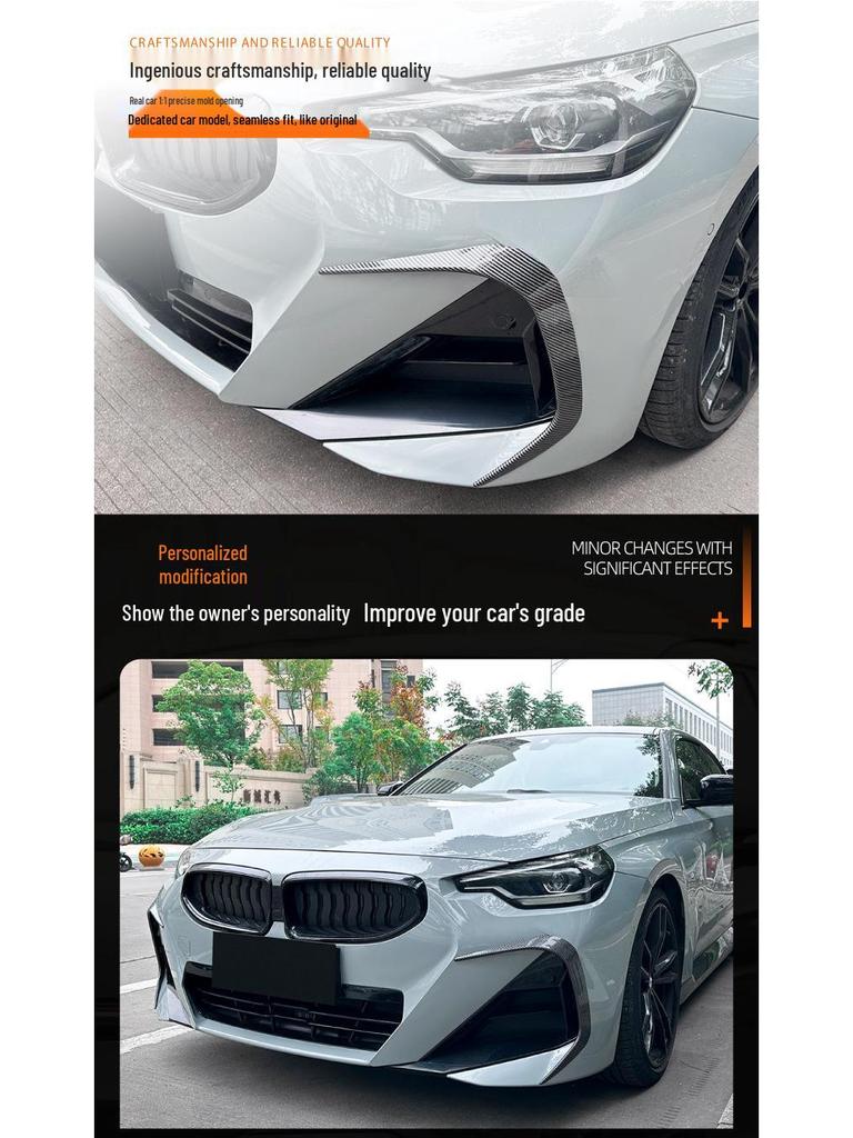 BMW Série 2 G42 M Sport 2022+ Adesivo Modificação Acessório Spoiler Dianteiro