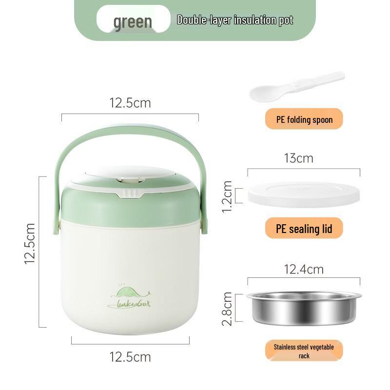 ZISIZ Insulated Double-Layer Lunch Box