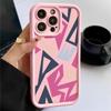 For iPhone 16 Pro Max 15 Pro 14 Plus 13 12 11 XS XR 8 7 Case Shell Geometry Print TPU Soft Shockproof Matte Phone Cover