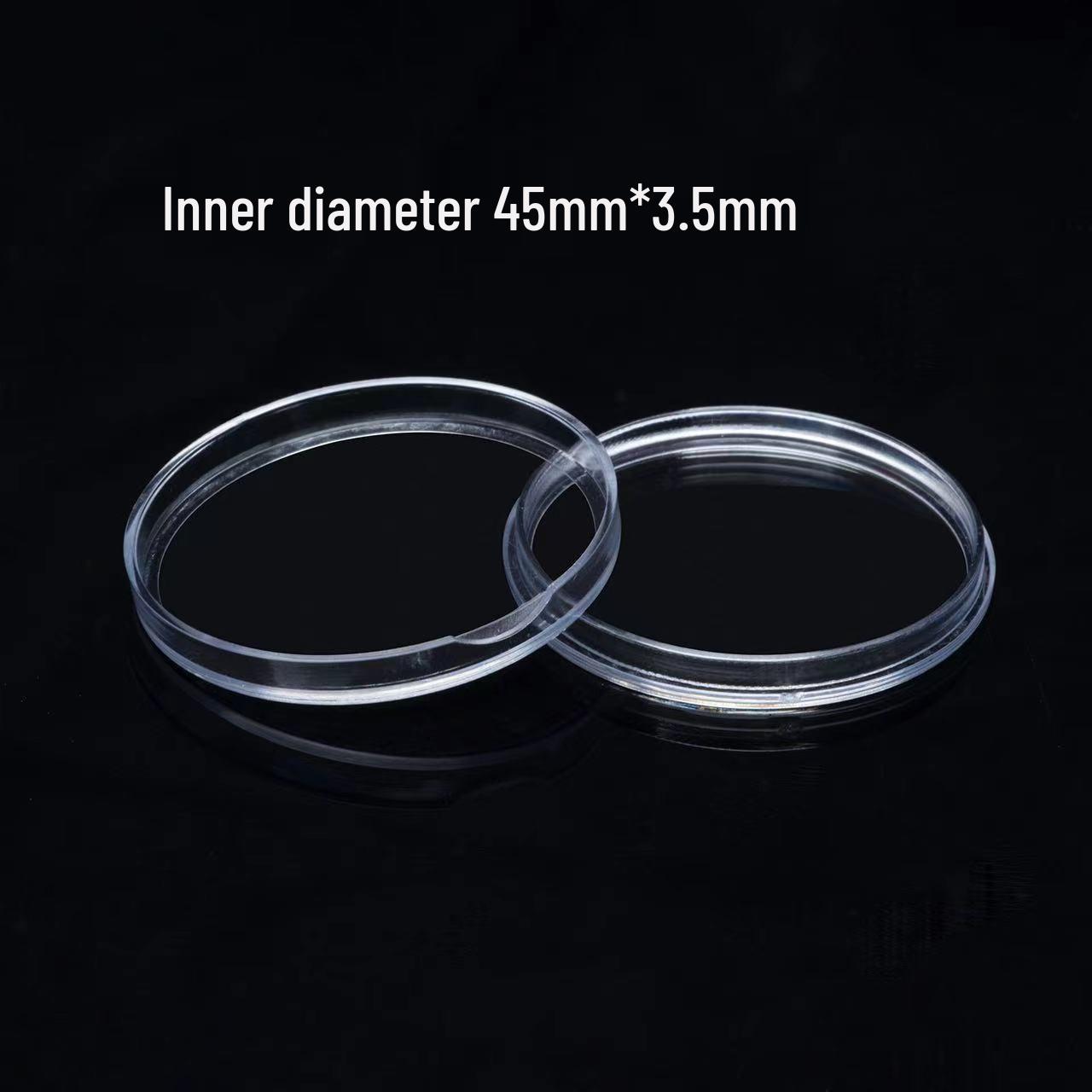 45mm Commemorative Coin Protective PS Plastic Box for Silver Coin Collection, Small Transparent Round Box for Commemorative Medals.