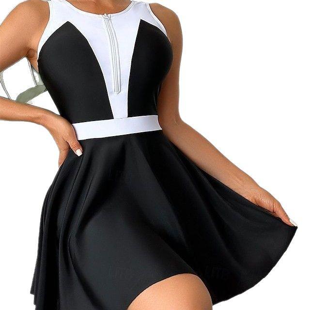 Dámské sportovní plavky 2025: High-Endové šaty zakrývající břicho a zeštíhlující postavu pro plnoštíhlé postavy