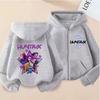 Hoodies Sweatshirts Girls Zip Sweatshirt Children's Clothing Cartoon Print Hoodie Casual Top
